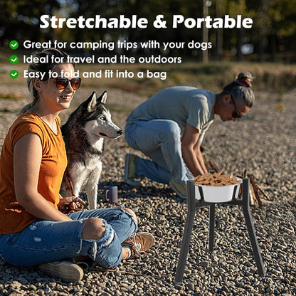 SHAINFUN Raised Dog Bowl Stand for Large Dogs 11" Height Adjustable Width 7-10.6" Single Tall Elevated Dog Bowls Stand, Food & Water Feeder Holder for Large Breeds (Bowl Not Included)