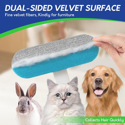BOOMJOY Pet Hair Remover - Reusable Dog Cat Hair Remover Brush for Furniture, Couch, Carpet - Lint Remover for Pet