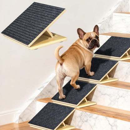 TNELTUEB 2 Pack Upgraded Dog Ramps for Stairs, Adjustable Stair ramp for Dogs,Portable Dog Stairs with Mat for Small Dogs and Cats, Non-Slip Pet Steps for Elderly or Injured Pets