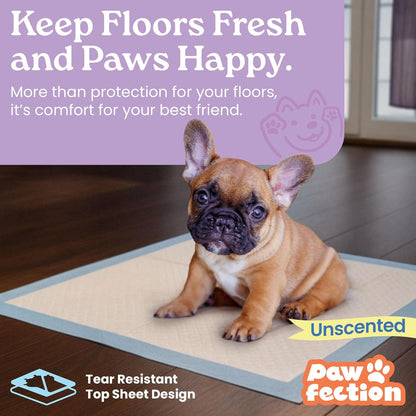 23.6" x 29.5" Unscented Puppy Pads – 6-Layer Absorbent Design – Holds up to 4 Cups of Liquid – Leak Proof & Tear Resistant for Indoor or Travel Crate Use – 30 Count Pee Pads for Dogs