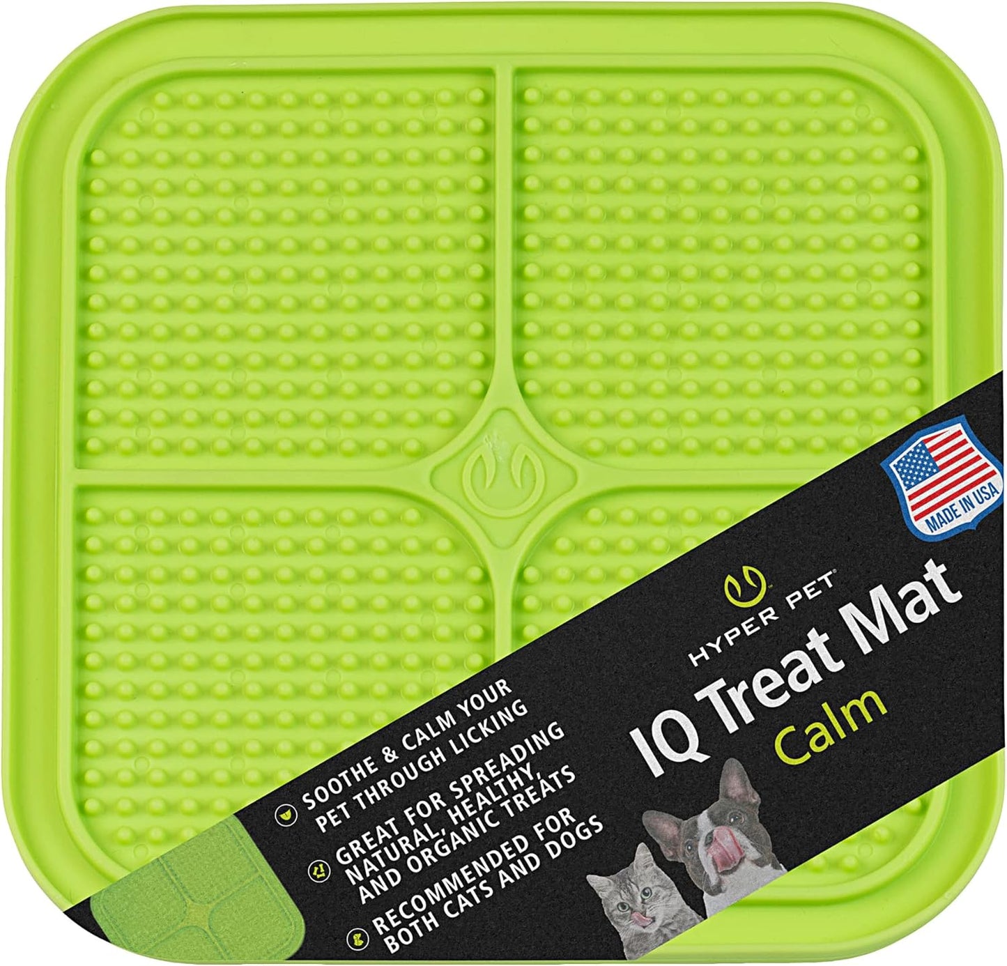 Hyper Pet IQ Treat Lick Mat for Dogs & Cats | Dog & Cat Slow Feeder & Enrichment Toy | Made in USA