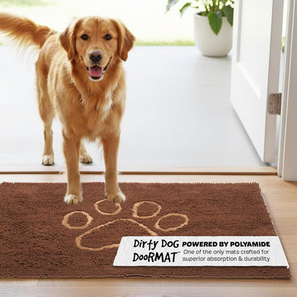Dog Gone Smart Dirty Dog Doormat - Fast Drying Rug with Super Gripper Backing for Clean Floors - Super Absorbent and Machine Washable Mat for Muddy Paws - Grey