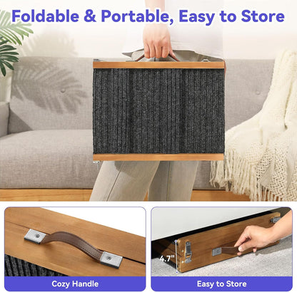 2026 Upgraded Dog Ramp for Couch, Foldable Small Dog Ramp for Sofa, 4 Adjustable Height from 13'' to 21", Portable Stable Pet Steps with Non-Slip Pad, Pet Ramps Use for Sofa Couch Stairs