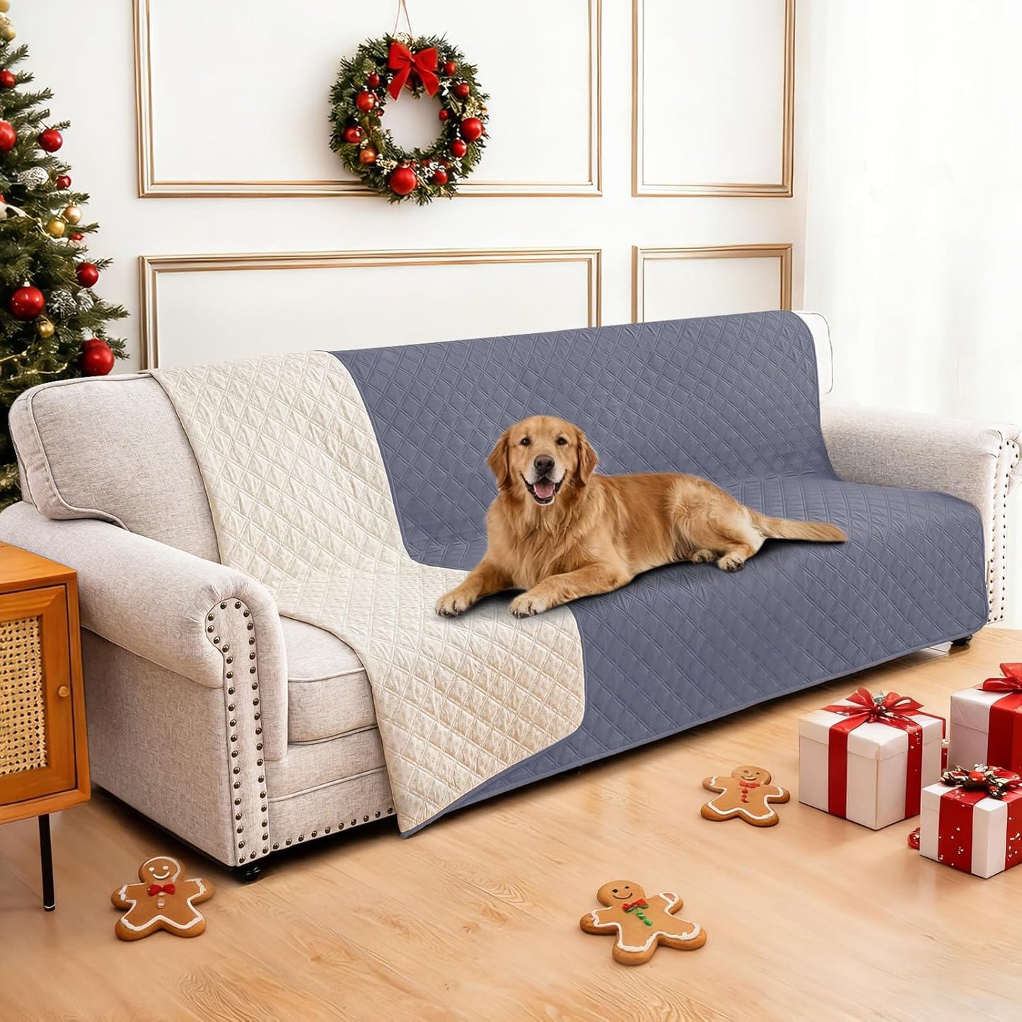 Waterproof Dog Blanket, Non-Slip Soft Pet Bed Cover, Couch Cover for Dogs Washable, Protects Sofa, Furniture, Crate, Car, Tear Resistant Leakproof Pet Blanket (30x70 Inch, Dark Grey)