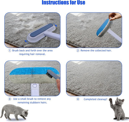 Pet Hair Remover for Furniture,Effective Lint Brush for Dog and Cat Hair,Reusable Washable Dog and Cat Hair Lint Removal Brush, 4 in 1 Multifunctional Pet Hair Removal Broom