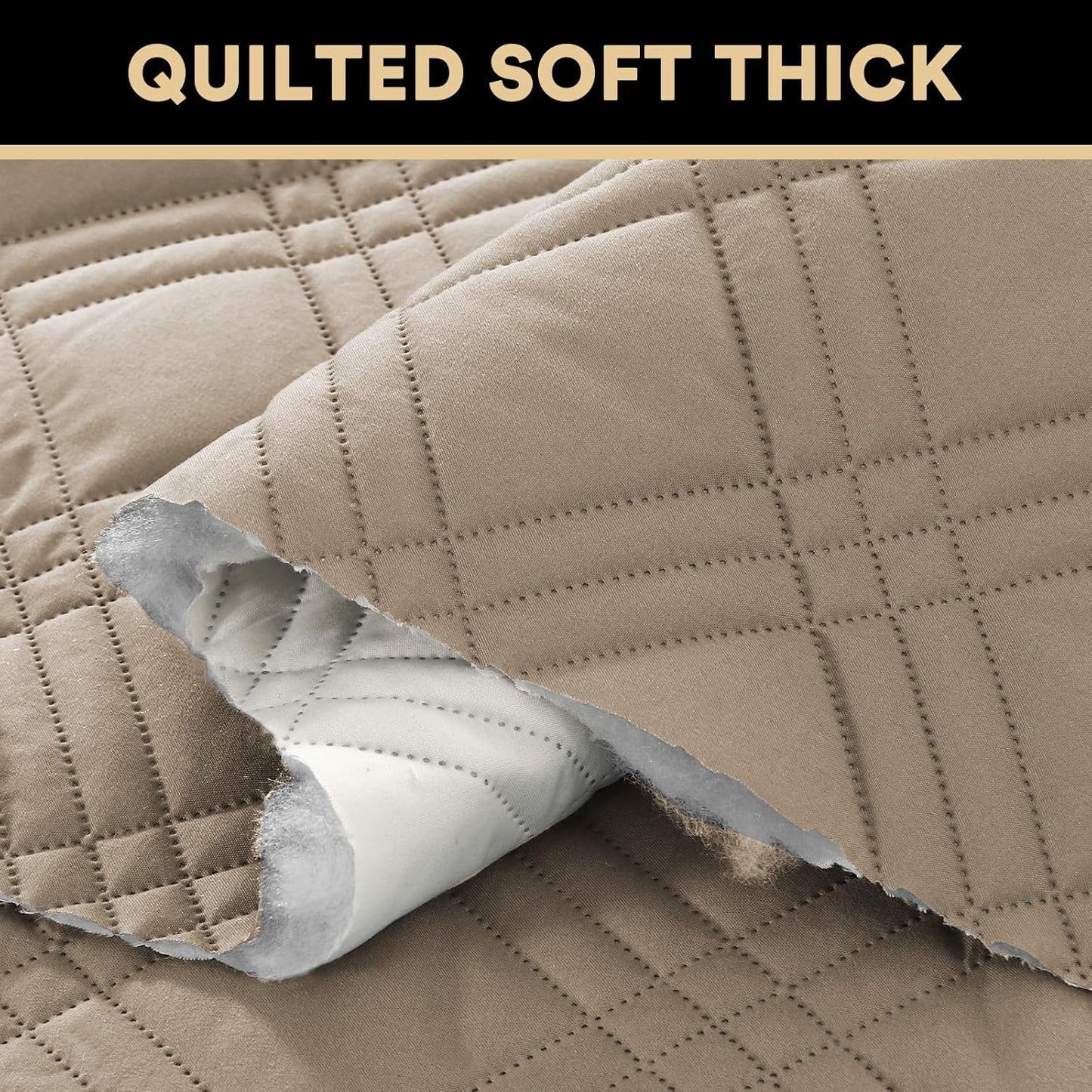 PrinceDeco 100% Waterproof Couch Cover for 3 Cushion Couch Sofa Pet Friendly Non-Slip Couch Cover for Dogs Washable Water Resistant Furniture Protector with Elastic Straps(Sofa 68", French Oak)