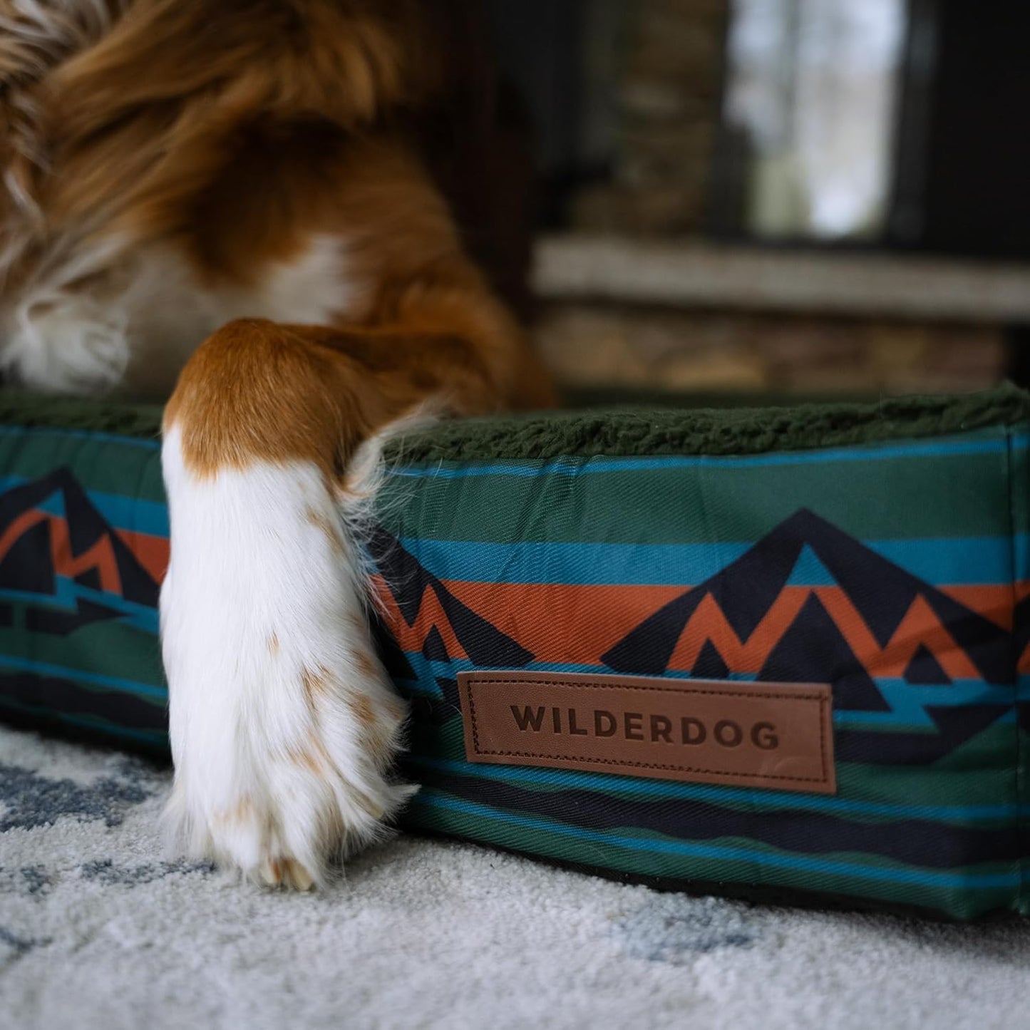 Wilderdog Orthopedic Memory Foam Dog Bed for Weightless, Full-Body Relaxation Featuring 2-Layer Premium Foam Core with Washable Sherpa Fleece Cover and Waterproof Liner and Textured Non-Slip Bottom