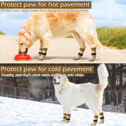 EXPAWLORER 6Pcs Anti-Slip Dog Socks to Prevent Licking Paws,Dog Shoes for Hot Pavement,Dog Booties Traction Control on Hardwood Floor,Boots & Paw Protectors, for Puppy Small Medium Large Senior Dogs