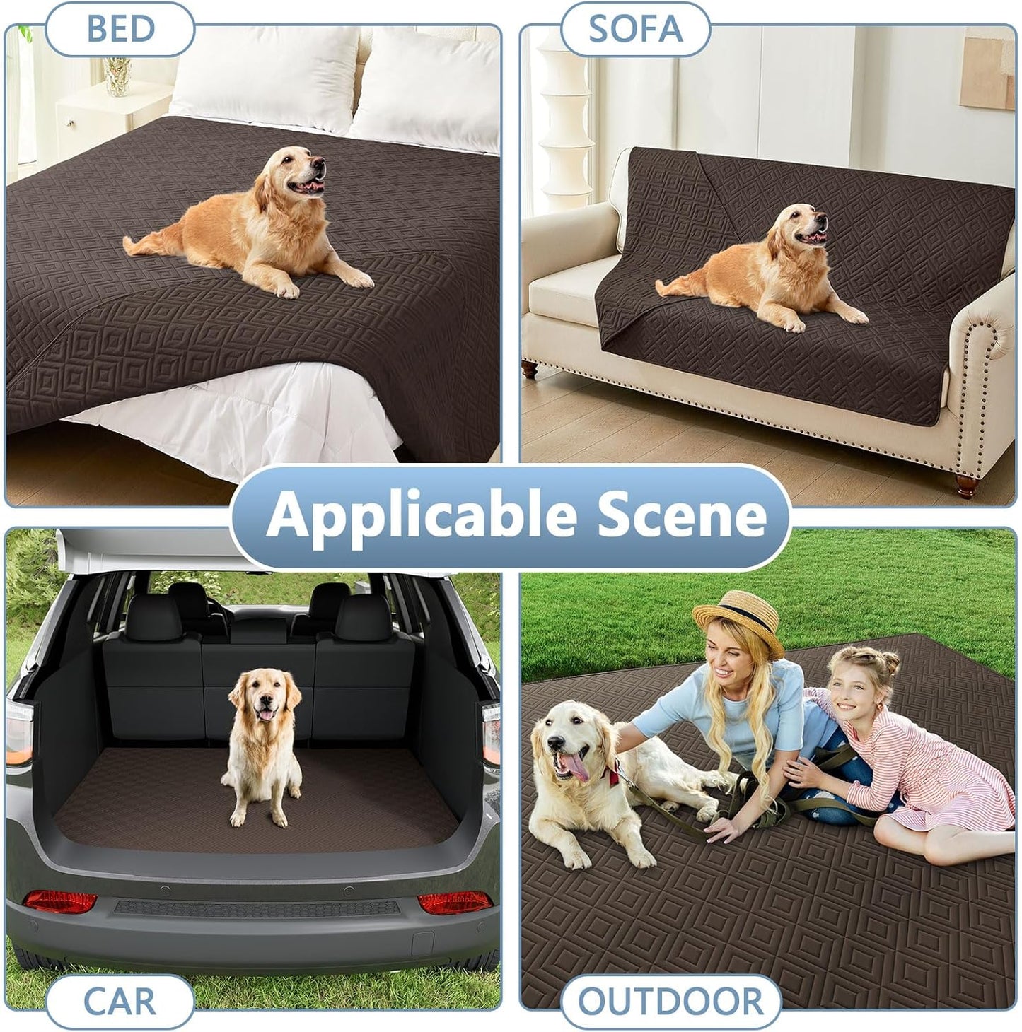 hyha Waterproof Dog Blanket, Soft Pet Bed Blankets, Waterproof Sofa Couch Cover for Dogs Washable, Reversible Pet Couch Covers for Sofa Furniture (30x70 Inch, Grey/Dark Grey)