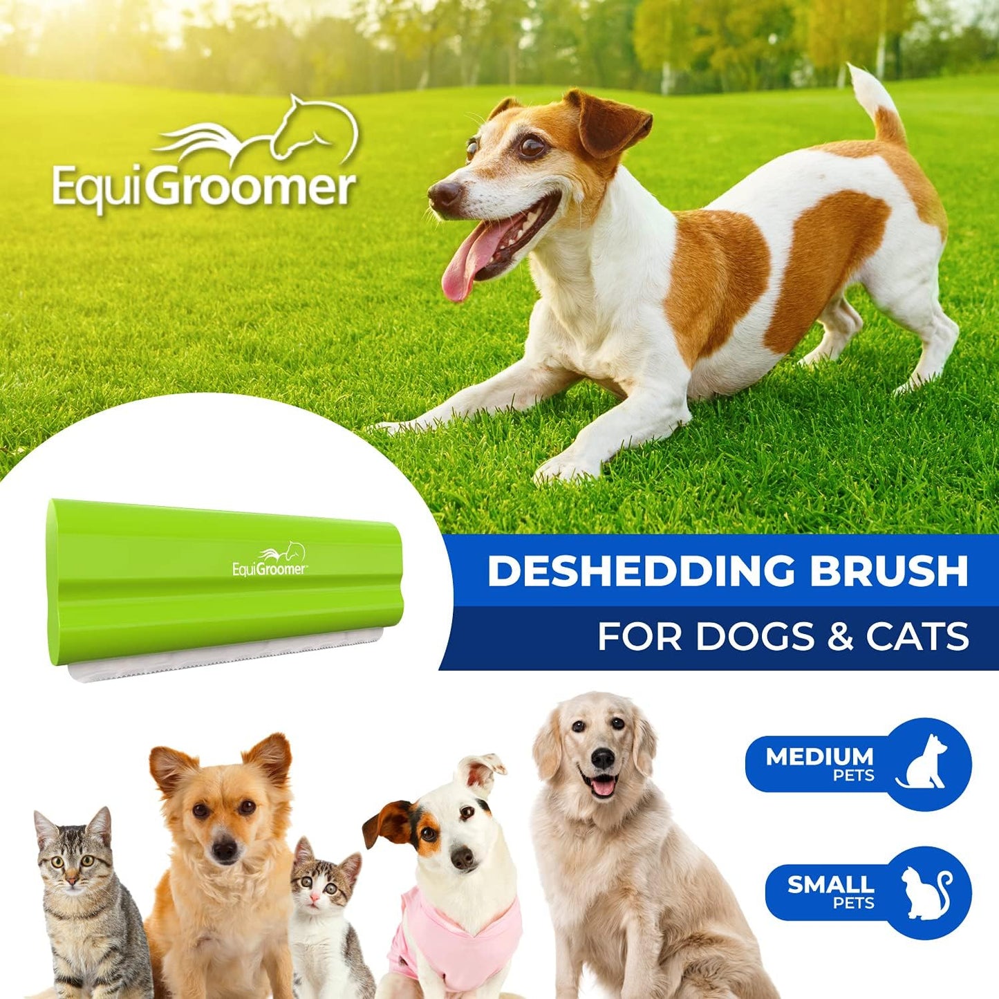 EasyGroomer Deshedding Brush for Dogs & Cats – Undercoat Grooming Tool for Short & Long Hair, Removes Loose Fur & Dirt, Reduces Shedding for Small & Large Pets, Purple