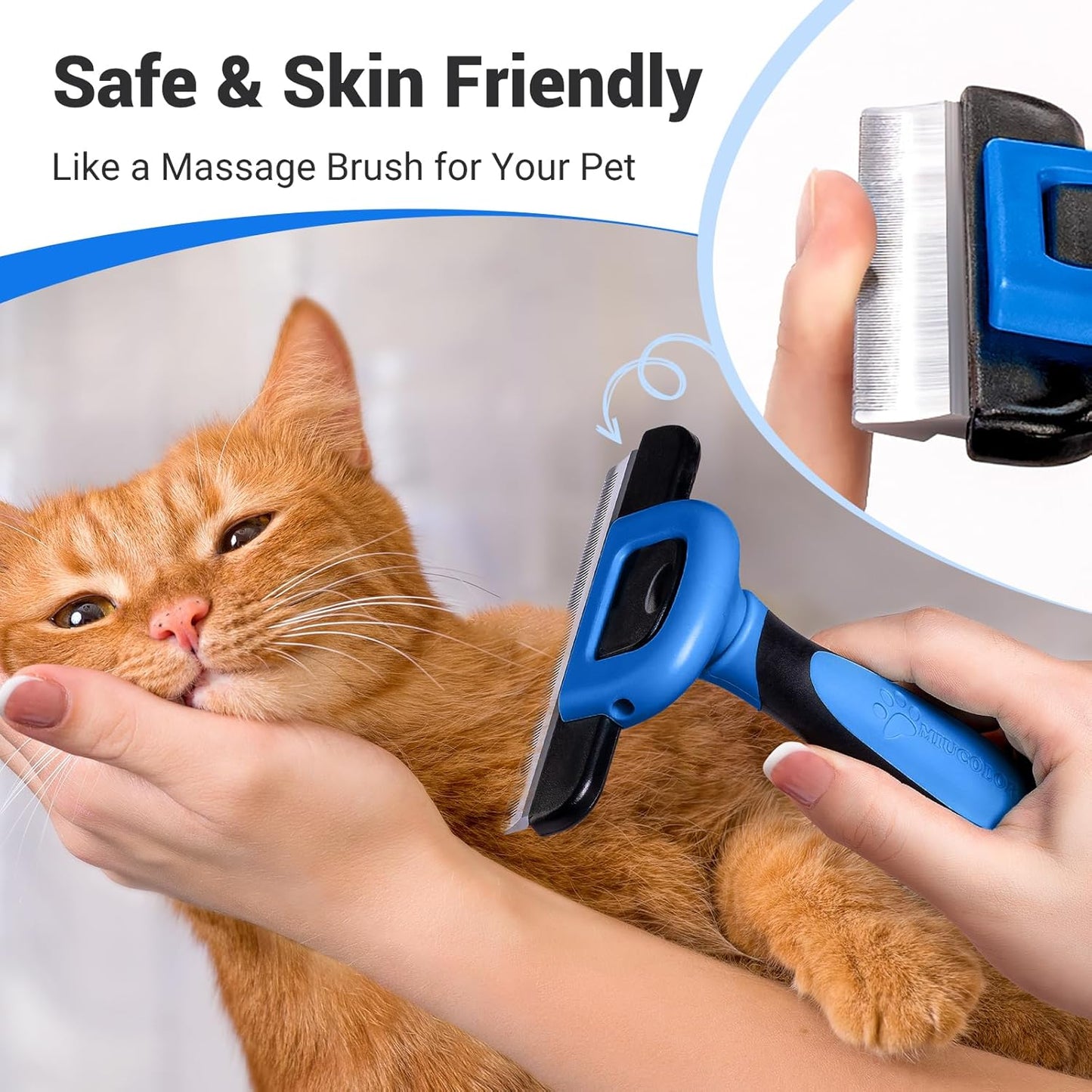 MIU COLOR Pet Grooming Brush, Deshedding Tool for Dogs & Cats, Effectively Reduces Shedding by up to 95% for Short Medium and Long Pet Hair