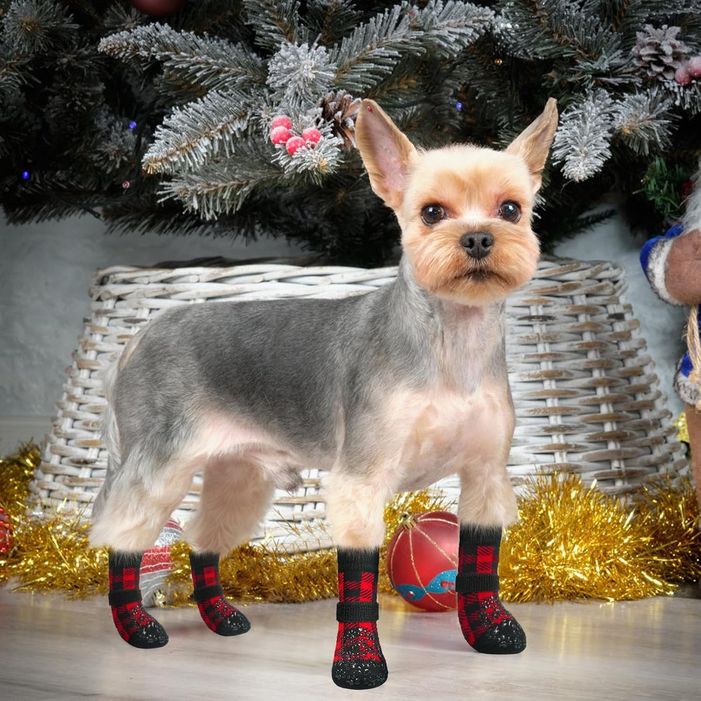 EXPAWLORER Anti Slip Dog Socks to Prevent Licking Paws, Dog Shoes for Hot Pavement, Dog Booties for Small Medium Large Senior Dogs, Traction Control Boots & Paw Protectors for Hardwood Floors