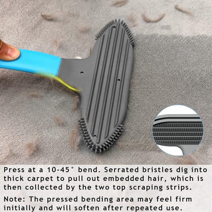 Pet Hair Removal Tool and Pet Hair Remover with 3 in 1 Silicone, Cat Dog Hair and lint Fur Remover for Carpet Couch Cat Tree Bed Furniture and Car Interior, Reusable and Portable,1 Pack