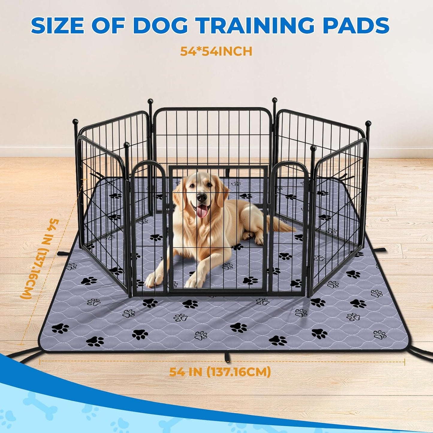 Fostanfly Washable Pee Pads for Dogs, 2 Pack Large 36"x41" Ultra-Absorbent and Leak-Proof Non-Slip Reusable Potty Training Pads for Dogs, Cats, Puppy, Potty Training of Add 8 Lanyards