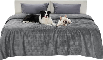 Bedsure Waterproof Couch Cover for Dogs Washable - Waterproof Blanket for Large Dogs Couch Sofa Bed Cozy, Lightweight Furniture Protector for Pet Cat Quick Drying, Ash Grey, 52x82IN