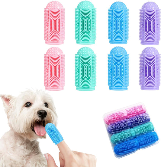 Dog Toothbrush 4 Pack Dog Tooth Brushing Kit Dogs Finger Toothbrush for Teeth Cleaning & Dental Care Cat Toothbrushs Doges Tooth Brush Puppy toothbrushs Pet Toothbrushes Finger Brush