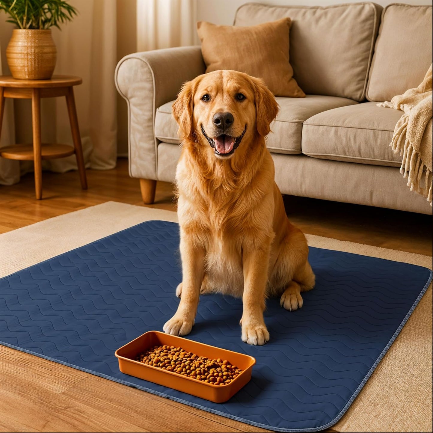 Utopia Bedding Washable Pee Pads for Dogs 34" x 36" (Pack of 4), Waterproof Incontinence Bed Pads for Adults, Elderly and Kids, Heavy Absorbency Pet Training Pads for Sofa and Couch (Green, Blue)