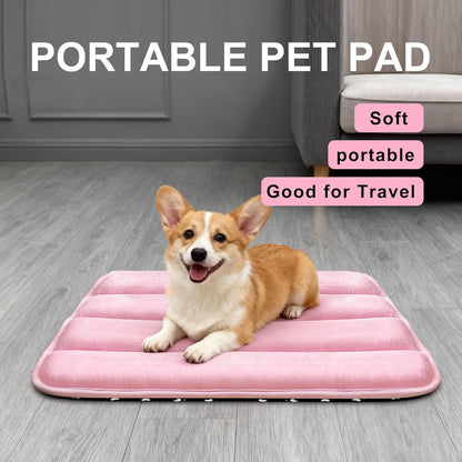 Dog Bed Mat, Reversible Crate Pad & Cute Dog Bed - Machine Washable Kennel Mat with Ultra Soft for Small Dogs (Cool/Warm), 24" x 18", Grey&Star