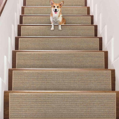 Stair Treads Non Slip for Wooden Steps Indoor 9" x 36" 15 Pack Extra Wide Stairs Tread Carpet Runner, Step Pads with Reusable Adhesive for Dogs Kids Elders, Machine Washable, Black