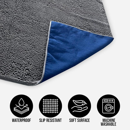 Muddy Mat® Dog Blanket - Chenille Water Absorption Blanket for Bed & Couch Cover for Dogs Washable, Anti-Slip Soft and Durable Furniture Protector for Dogs - Grey 52"x72"