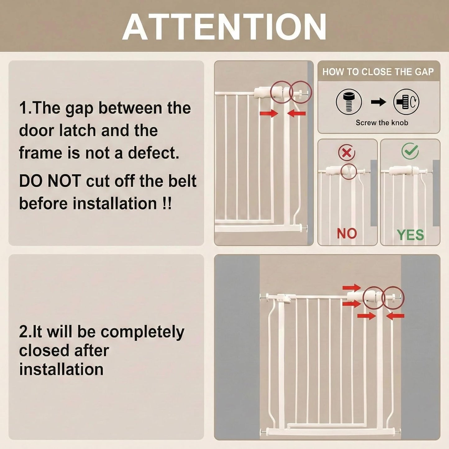 Extra Wide 76.4-81 Inch Large Baby Gates for Stairs, Doorways - No Drilling, Pressure Mounted Pet Gates for Kids & Dogs