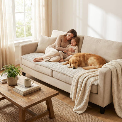 Smiry Couch Cover for Dogs, Non Slip Washable Sofa Protector for Pets, Soft Furniture Cover for Leather & Fabric Couches, Cozy Protect Against Fur, Dirt & Everyday Messes (Dark Grey, 27.6" x 59")