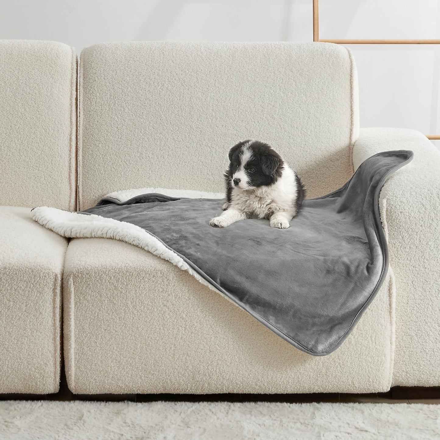 Waterproof Blanket for Bed Couch Sofa, Soft Liquid Pee Proof Pet Blanket for Dog Puppy Cat, Reversible Sherpa Fleece Furniture Protector (Dark Purple, 50x60 inches)