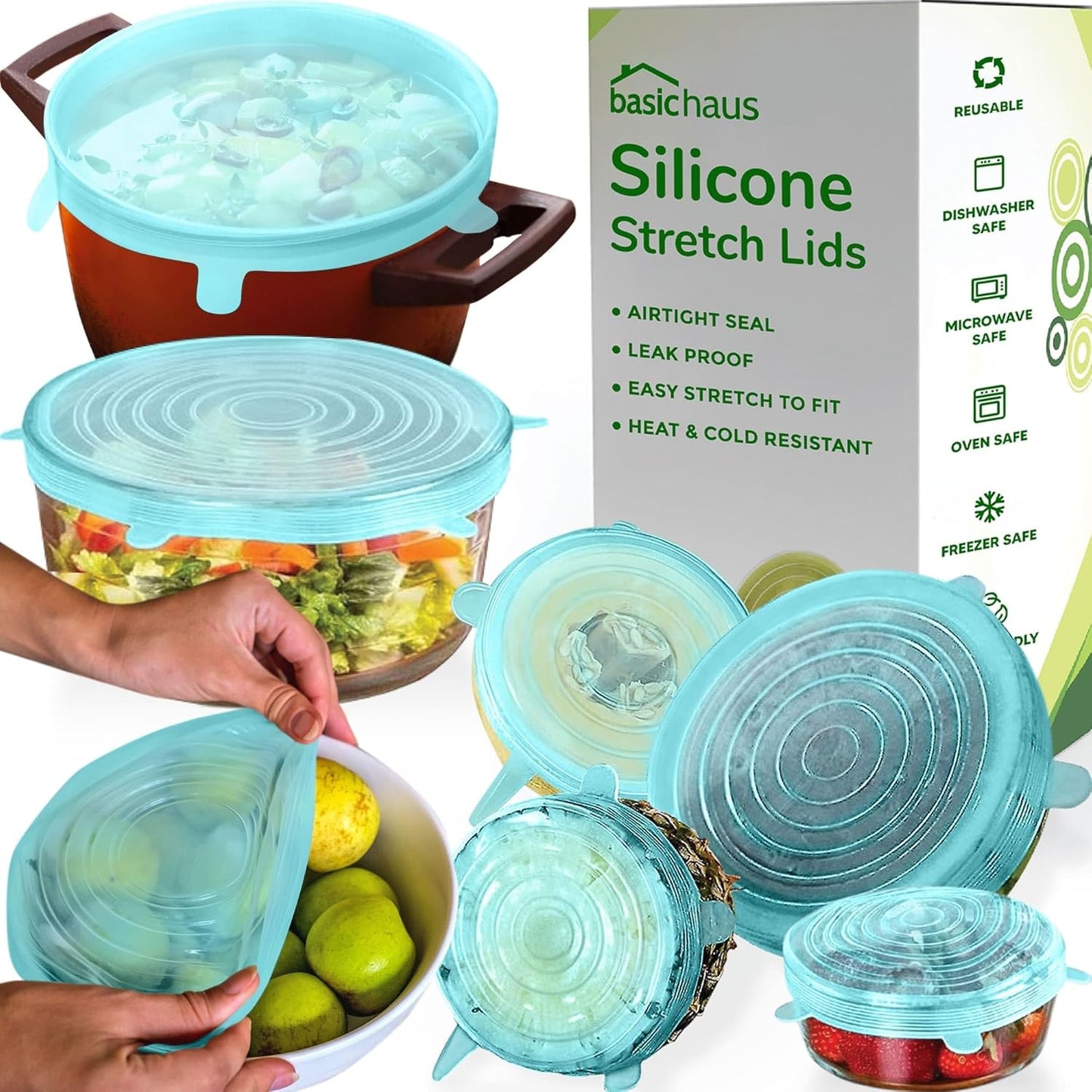 Reusable Silicone Can Lids – 2.6 Inch Can Covers for Dog & Cat Food – Universal Fit - Airtight Stretch Lids for Pet Food Cans, BPA-Free, Dishwasher Safe – 10 Pack