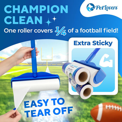 PetLovers Extra Sticky Lint Roller Mega Value Set 600 Sheets for Pet Hair Removal, Dog and Cat Lint Remover 6 Pack