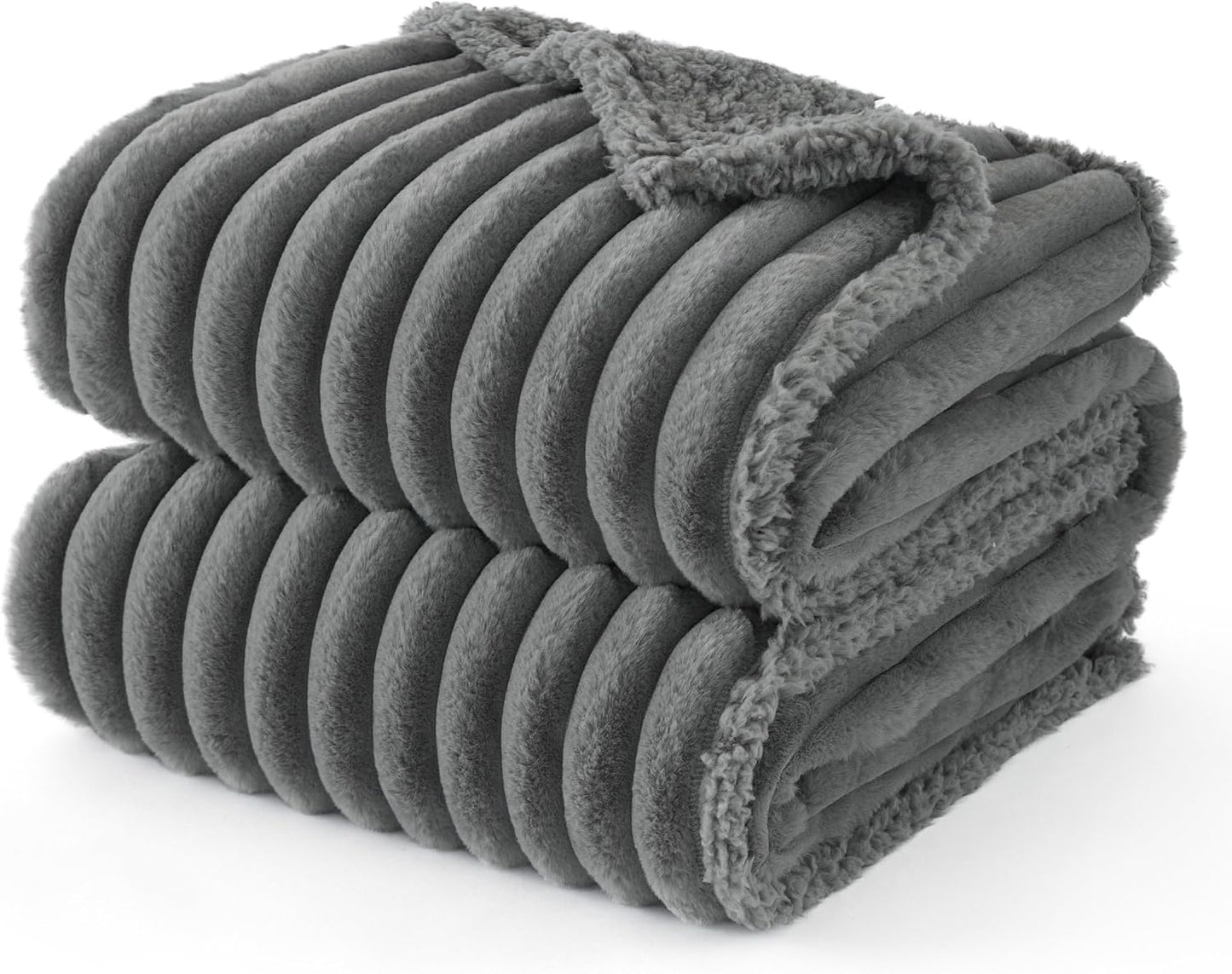 Bedsure ComfyFleece™ Waterproof Dog Blankets for Large Dogs - Soft Pet Cat Blanket Corduroy Fleece for Couch Bed Protector Washable, Cozy Calming Reversible Furniture Protection,50"x60", Cream
