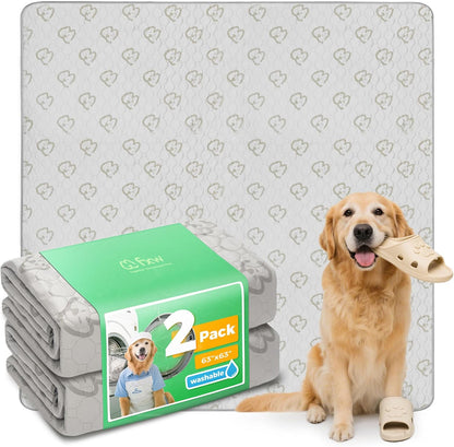 FXW Washable Pee Pads for Dogs, Puppy Pads with Super Absorbent, Specifically Designed for FXW Rollick/Homeplus 24inch 6 Panels Dog Playpen, 39" x 63" Rectangle, Khaki, 1 Pack
