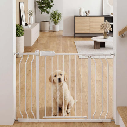 Extra Wide Baby Gate Tension Indoor Safety Gates Black Metal Large Pressure Mounted Pet Gate Walk Through Long Safety Dog Gate for The House Doorways Stairs (62.2"-66.93"/158-170CM, Black)