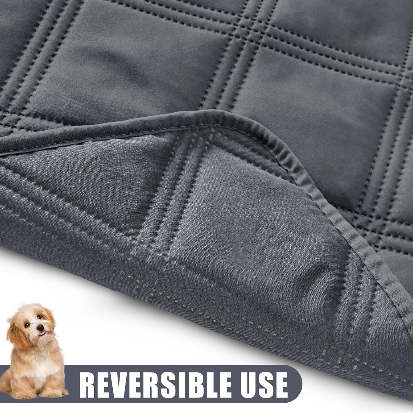 Smiry Waterproof Dog Bed Cover Blanket 30x70, Soft Reversible Pet Blanket, Washable Leakproof Cats Dogs Couch Cover for Sofa, Couch, Furniture, Grey/Dark Grey