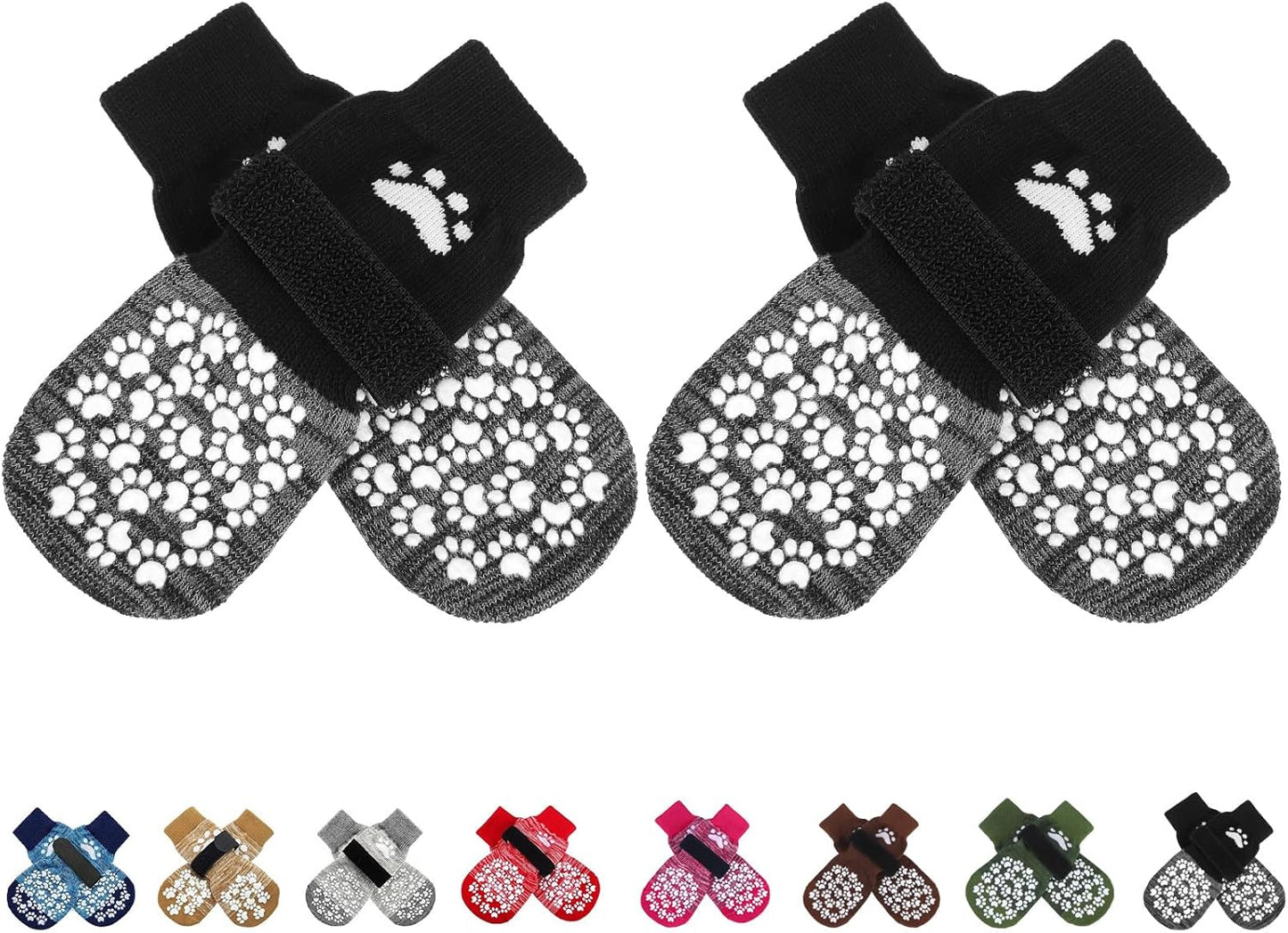 EXPAWLORER Anti Slip Dog Socks to Prevent Licking Paws, Dog Shoes for Hot Pavement, Dog Booties for Small Medium Large Senior Dogs, Traction Control Boots & Paw Protectors for Hardwood Floors