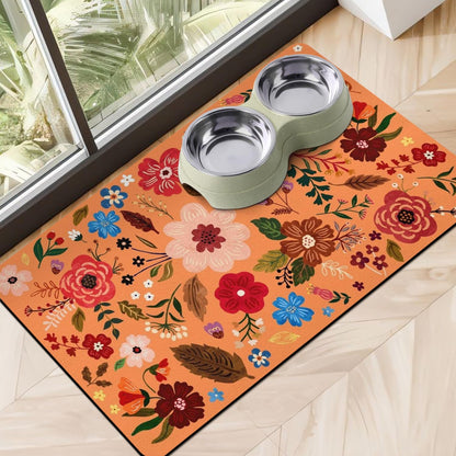 Dog Food Mats for Floors, Absorbent Dog Bowl Mat for Food and Water Dispenser, Quick Dry Cat Food Mat Pet Supplies