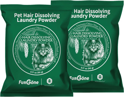 FurGone by Seedshub Pet Hair Odor & Stain Remover for Laundry, Upgraded Higher Hair Dissolution, 6-Month Supply, Based Powder Detergent for Clothes,Effective Dog & Cat Hair Remover,Septic Safe