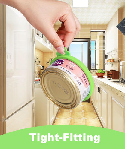 COMTIM Cat Food Can Covers Lids for 5.5 oz Cans, 2 Pack Silicone Cat Food Can Lids for 5.5 oz 5.3 oz Cans...Pet Food Can Covers Reusable Can Toppers Savers for Wet Food