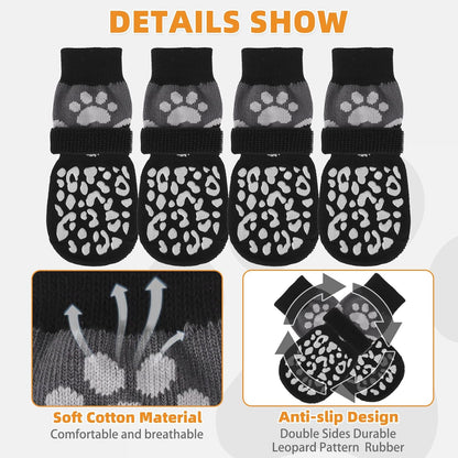 KOOLTAIL Dog Socks Shoes for Hot Pavement to Prevent Licking Paws, Winter Dog Boots&Paw Protector for Hardwood Floors Anti Slip,Traction Control Grip Booties for Small Medium Large Senior Dogs,Black M