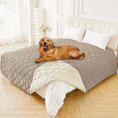 Smiry Waterproof Dog Bed Cover Blanket 30x70, Soft Reversible Pet Blanket, Washable Leakproof Cats Dogs Couch Cover for Sofa, Couch, Furniture, Grey/Dark Grey