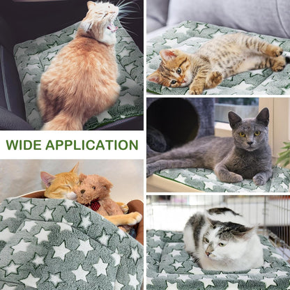 VitalCozy 4 Pcs Dog Crate Pads, Ultra Soft Warm Washable Anti-Slip Kennel Bed Mat for Pets, Reversible, Replaceable, Cage Liner for Small Medium Large Dogs and Cats (18 x 24 x 1.6 Inch,Star,Gray)