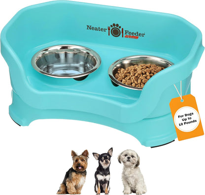 Neater Pet Brands Neater Feeder Deluxe Mess Proof Dog Bowls Elevated for Large Dogs Over 40 lbs, Made in USA, No Spill Raised Dog Food Bowl Stand Feeding Station, Food and Water Bowl Set, Black