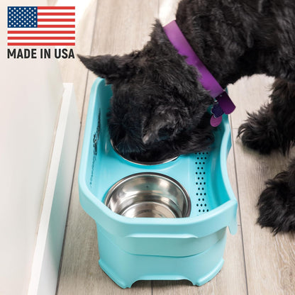 Neater Pet Brands Neater Feeder Deluxe Mess Proof Dog Bowls Elevated for Large Dogs Over 40 lbs, Made in USA, No Spill Raised Dog Food Bowl Stand Feeding Station, Food and Water Bowl Set, Black