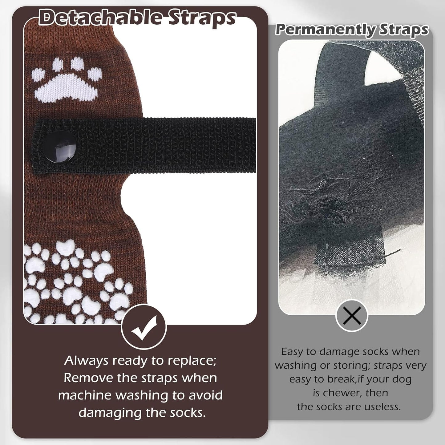 EXPAWLORER Anti Slip Dog Socks to Prevent Licking Paws, Dog Shoes for Hot Pavement, Dog Booties for Small Medium Large Senior Dogs, Traction Control Boots & Paw Protectors for Hardwood Floors