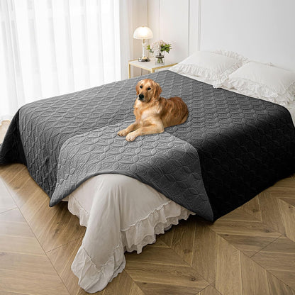 Waterproof Dog Blanket, 30x30 inches Small Pet Couch Covers for Sofa, Chair Bed Furniture Protector from Dogs Washable and Reversible-Lightgrey+Darkgrey