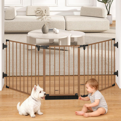 29.4-78" Extra Wide Baby Gate, Long Dog Gates Indoor for Doorways Stairs, Essential Large Safety Gate for Child Toddler with Anti-Trip Pedal, Adjustable Pet Gate, 28" Tall 3 Metal Panels Black