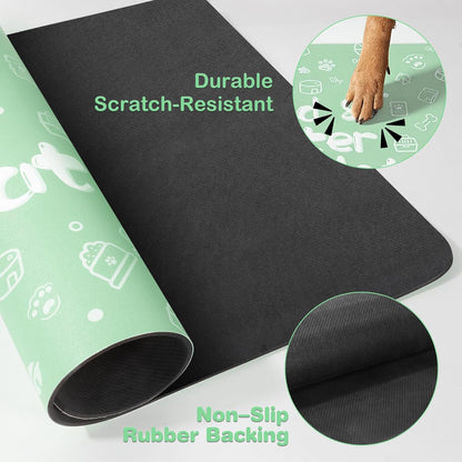 Pet Feeding Mat,Dog Cat Mat for Food and Water,Dog Bowl Waterproof Placemat with Rubber Backing,Absorbent Quick Dry Water Dispenser Mat for Pet（Dark Gray 12"×18"）