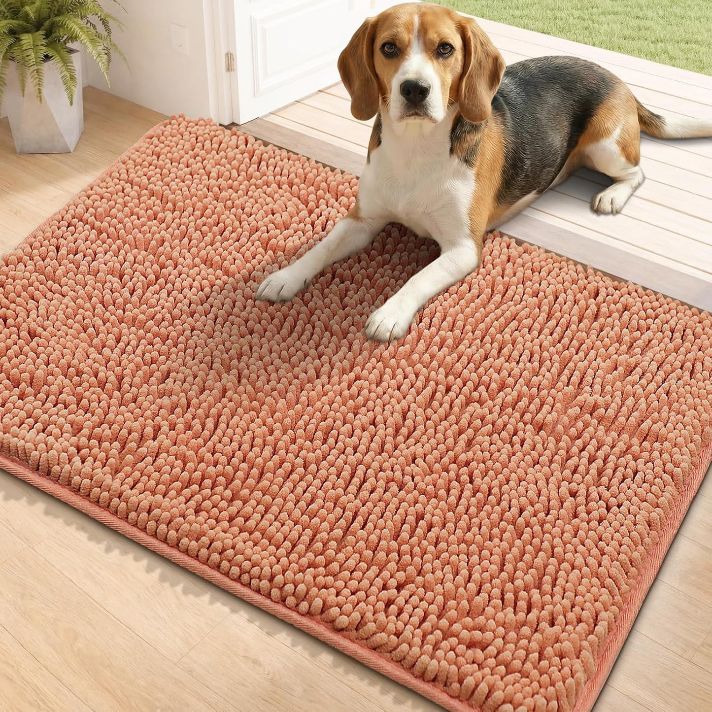 Bcoimo Super Absorbent Dog Door Mat, 30"*20" Anti Slip Mat for Muddy Paws, Pet Rugs for Dirty Paws Washable that Absorbs Moisture and Dirt, for Dog Cage and Pet Resting Carpet