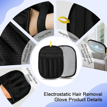 3 Pack Pet Hair Removal Tools for Dog & Cat, Five-Finger Pet Hair Remover Gloves, Deshedding Massage Gloves for Shedding Bathing, 2-Sided Hair Remover Brush for Furniture Bed Clothing Carpet Rake