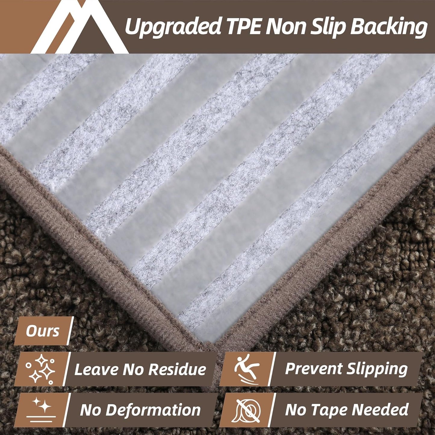 COSY HOMEER Edging Stair Treads Non-Slip Carpet Mat 28inX9in Indoor Stair Runners for Wooden Steps, Edging Stair Rugs for Kids and Dogs, 100% Polyester TPE Backing (7pc, Beige)