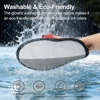 Pet Hair Removal Glove - Red Magic Brush Electrostatic Mitt for Dogs & Cats, Reusable Grooming Gloves - Dog Hair Remover Tool with 5-Finger Design